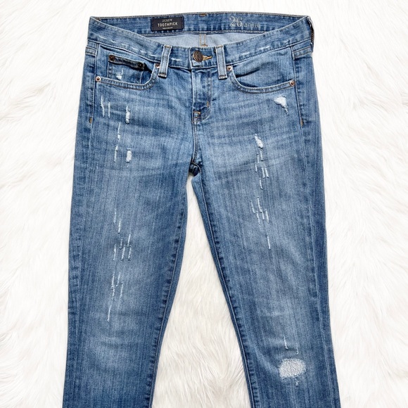J. Crew Distressed Razor Frayed Toothpick Skinny Jeans - Picture 3 of 10